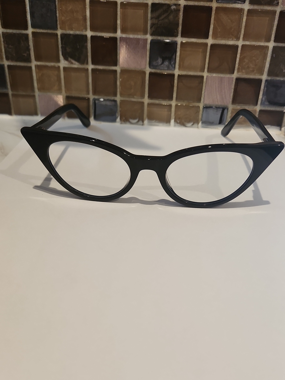 Black Pinup Rockabilly Cateye Non-Perscription Blue Light Block Glasses Zeelool